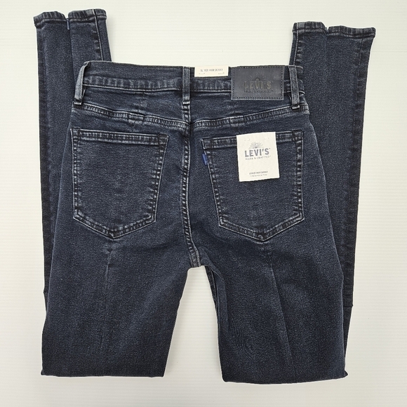 Levis Jeans Made & Crafted Size 27 High Waist Skinny Zippered Leg Dark Wash NWT - Picture 10 of 16